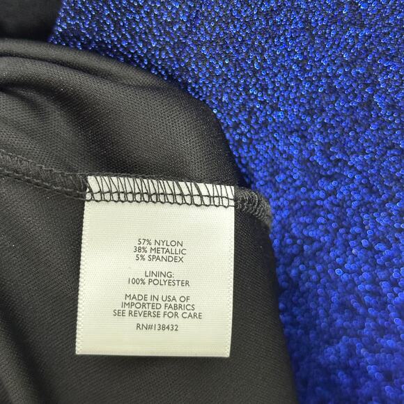 MODCLOTH All That Glitters V-Neck Metallic Sparkle Dress Royal Blue Sz L {VV40} - Picture 5 of 5